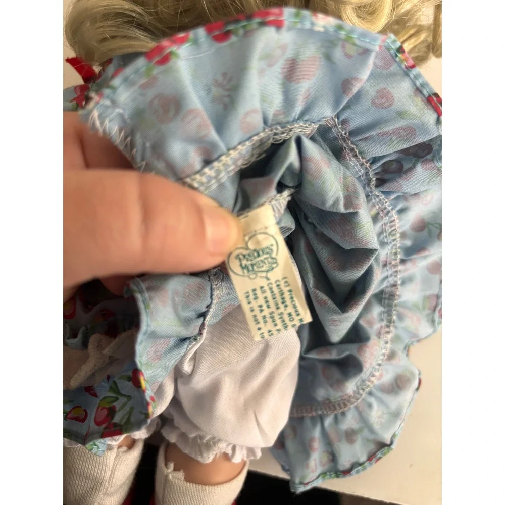 Precious Moments I Will Always Cherry-ish You Blonde Vinyl Doll Cherry Dress Bow